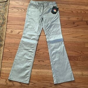 Vintage silver metallic jeans